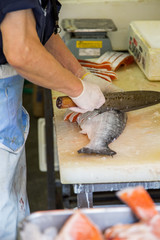 Tsukiji fish market in Tokyo