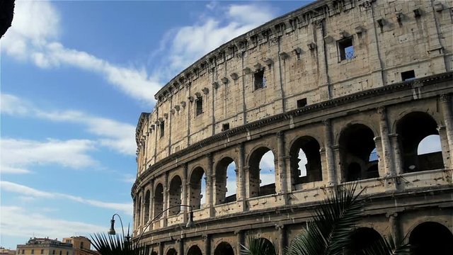 panoramic view of Colosseum Facade- Rome, Italy