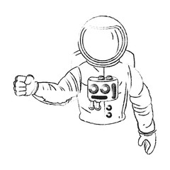 Astronaut cartoon icon. Spaceman cosmonaut pilot space and science theme. Isolated design. Vector illustration