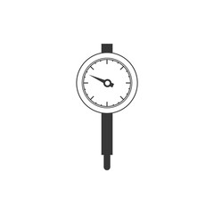 Gauge icon. Power measurement speedmeter and instrument theme. Isolated design. Vector illustration