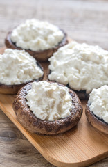 Baked mushrooms stuffed with cream cheese