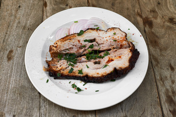 Pork belly on the spit