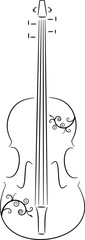 Violin made of lines with spiral decoration © kluzna