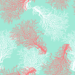 Obraz premium Wzór z kolorową rafą koralową.