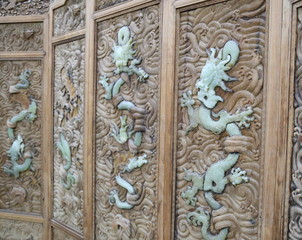chinese dragon type jade carving screen