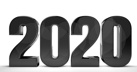 2020 new year isolated 3d render sylvester number