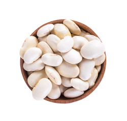 beans in a wooden bowl