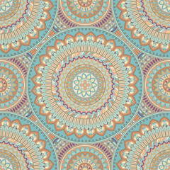 Ornate floral seamless texture, endless pattern with vintage mandala elements.