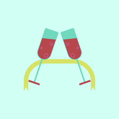 champagne glasses and ribbon Vector illustration New Year Celebration two glasses of champagne