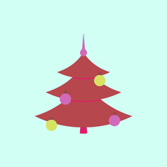 christmas tree Vector illustration christmas tree decorated with balls