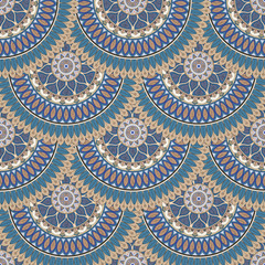 Ornate floral seamless texture, endless pattern with vintage mandala elements.