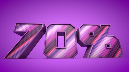 70% purple 3d text illustration