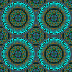 Ornate floral seamless texture, endless pattern with vintage mandala elements.