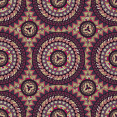 Ornate floral seamless texture, endless pattern with vintage mandala elements.