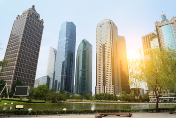 Obraz premium Pudong Lujiazui Shanghai Central Park