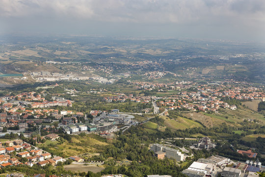 San Marino and Central Italy rural landscape, view from above
