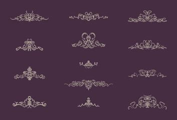 Wicker lines and old decor elements in vector.