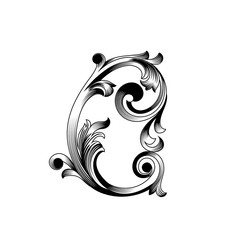 Vintage baroque ornament, corner. Retro pattern antique style acanthus. Decorative design element filigree calligraphy vector. - stock vector