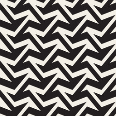 ZigZag Edgy Stripes Optical Illusion Effect. Vector Seamless Black and White Pattern.