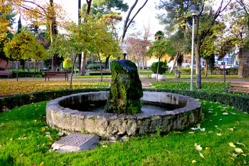 The O'donell park in autumn in Alcala de Henares, Madrid Spain