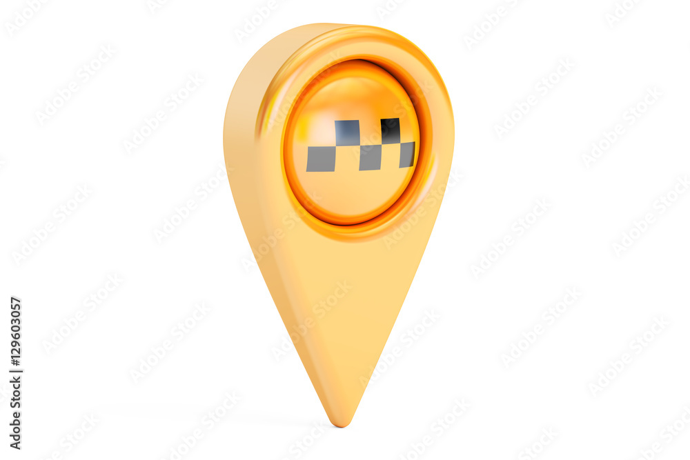 Poster taxi map pointer. gps locate symbol, 3d rendering