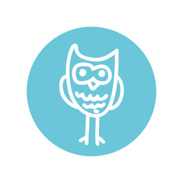 cute owl drawing isolated icon vector illustration design