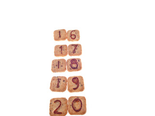 number cookies 16, 17, 18, 19, 20,