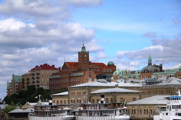 Naklejka premium View from Göta Canal to Gothenburg, Sweden Scandinavia