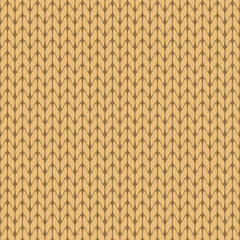 Knitted light brown background pattern vector isolated