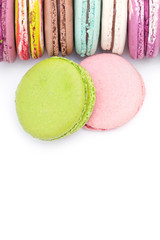 Colorful macaroon on white