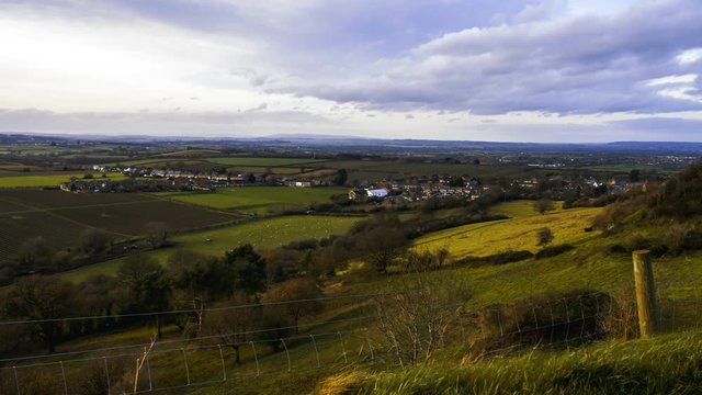 View from Ham Hill Near Yeovil in Somerset - Time Lapse Video