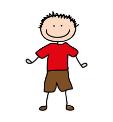 cute kid drawing isolated icon vector illustration design