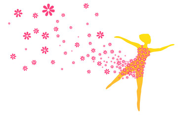 Kleid aus pinken Bl&uuml;ten