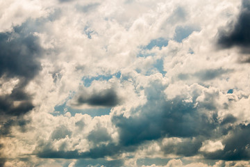 colorful dramatic sky with cloud at sunset
