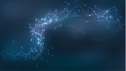 Abstract biotechnology vector background. Medicine technology futuristic illustration. Network connection