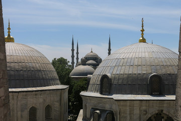 The Blue Mosque and Saint Sophie Cathedral, Istanbul, Turkey.