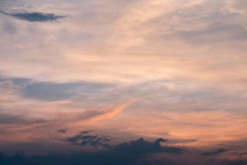 colorful dramatic sky with cloud at sunset