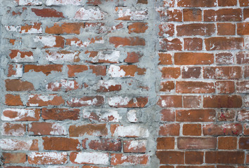 Red old brick wall background