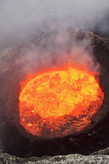 Bubbling burning lava lake inside Mount Marum. Ambrym island-Vanuatu. 5935