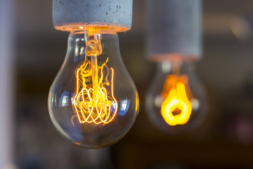 Detailaufnahme vintage Glühlampe