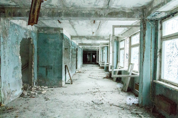 Obraz premium School in Pripyat. Chernobyl, Ukraine.
