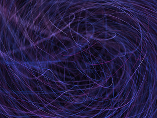 3D illustration abstract background. Tangle of colored lines.