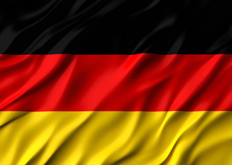 Naklejka premium 3d Waving colorful Germany flag render