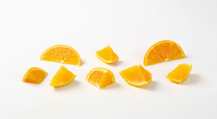 Fresh orange pieces