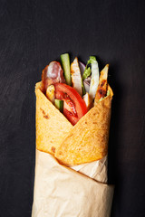 wrapped sandwich with chicken