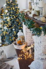 Christmas decorations, Christmas tree, gifts, new year
