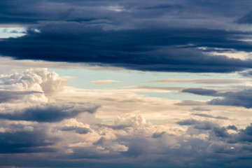 colorful dramatic sky with cloud at sunset