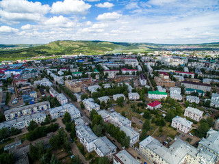Fototapeta premium Oktyabrsky city, aerial view. Bashkortostan