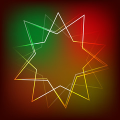 Background with neon banner. Illustration.