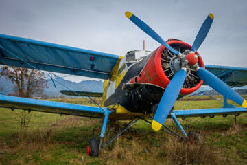 Old abandoned propeller plane